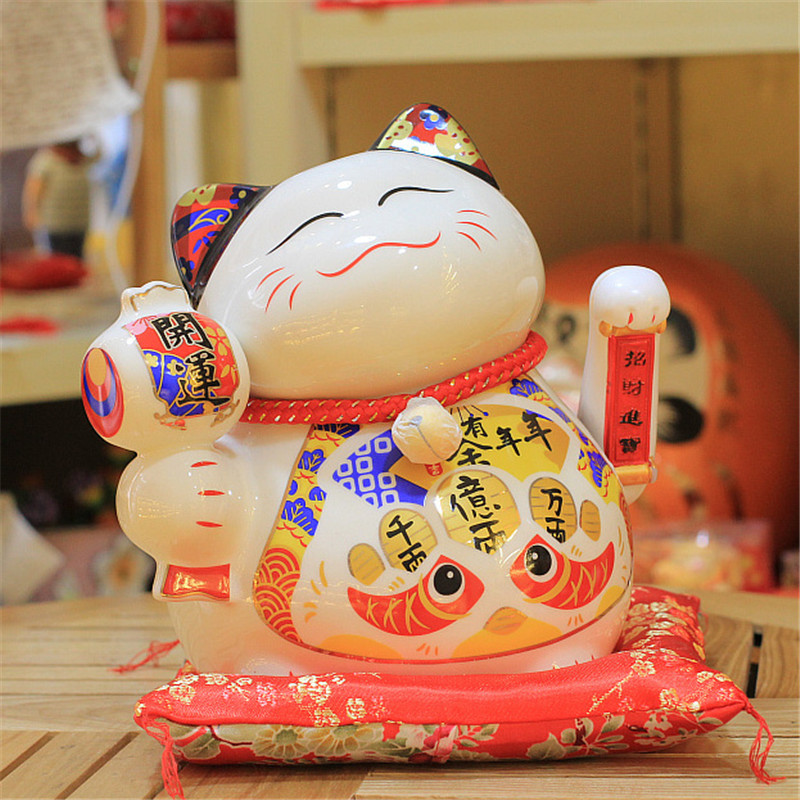 Mèo vẫy tay may mắn Nhật bản Maneki neko-Niên niên hữu dư SW 9406-21cm