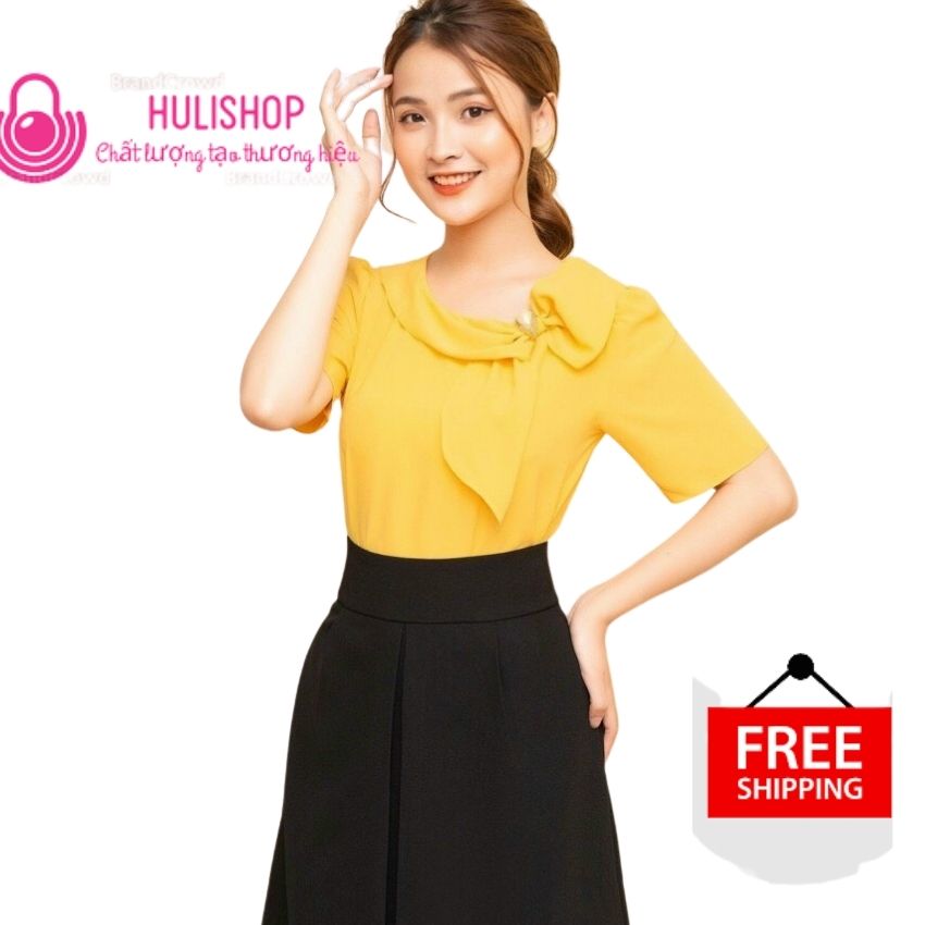 [ SALE SHOCK TRONG 3 NGÀY) Áo sơ mi kiểu HULIBI Áo sơ mi nữ cao cấp chất lụa mềm mịn thoáng mát