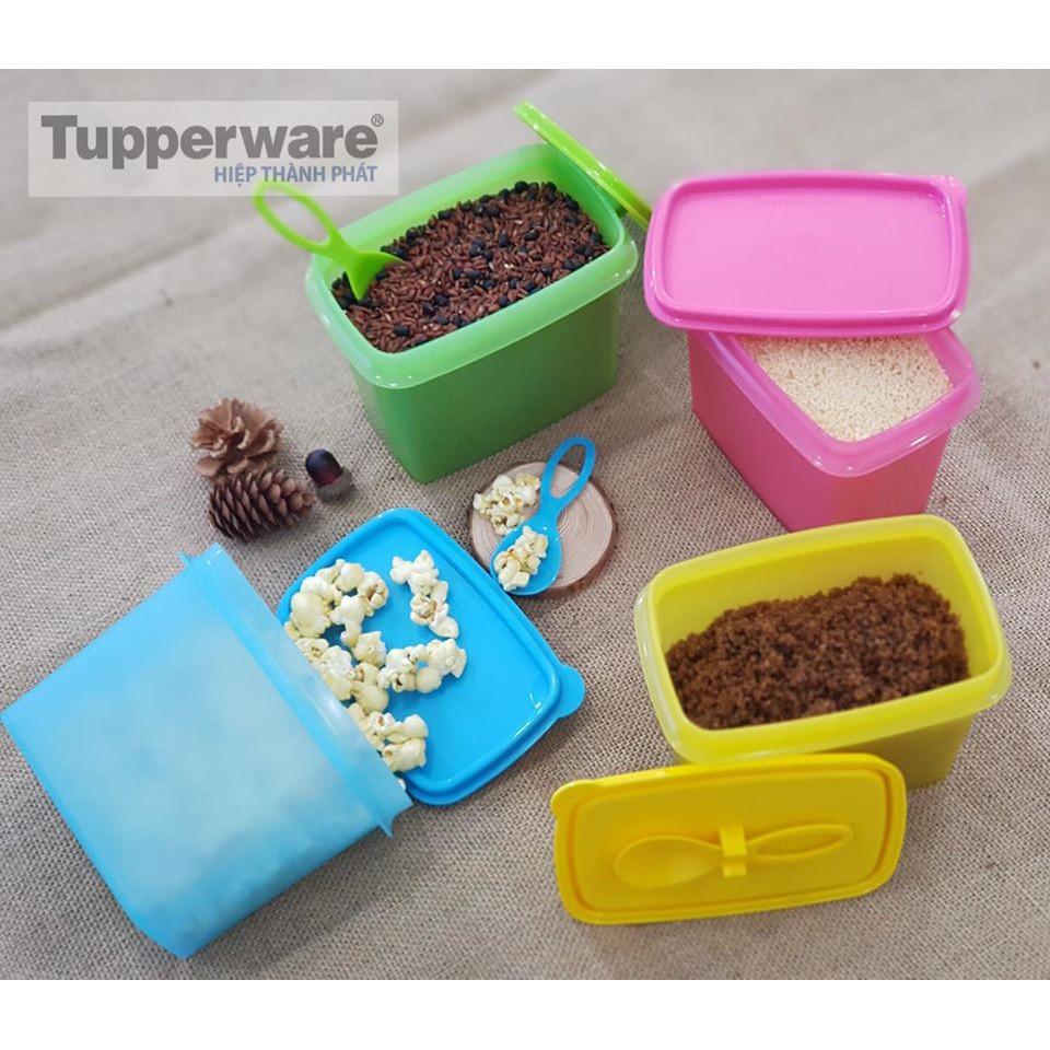 BỘ HỘP GIA VỊ 4 MÀU KÈM MUỖNG