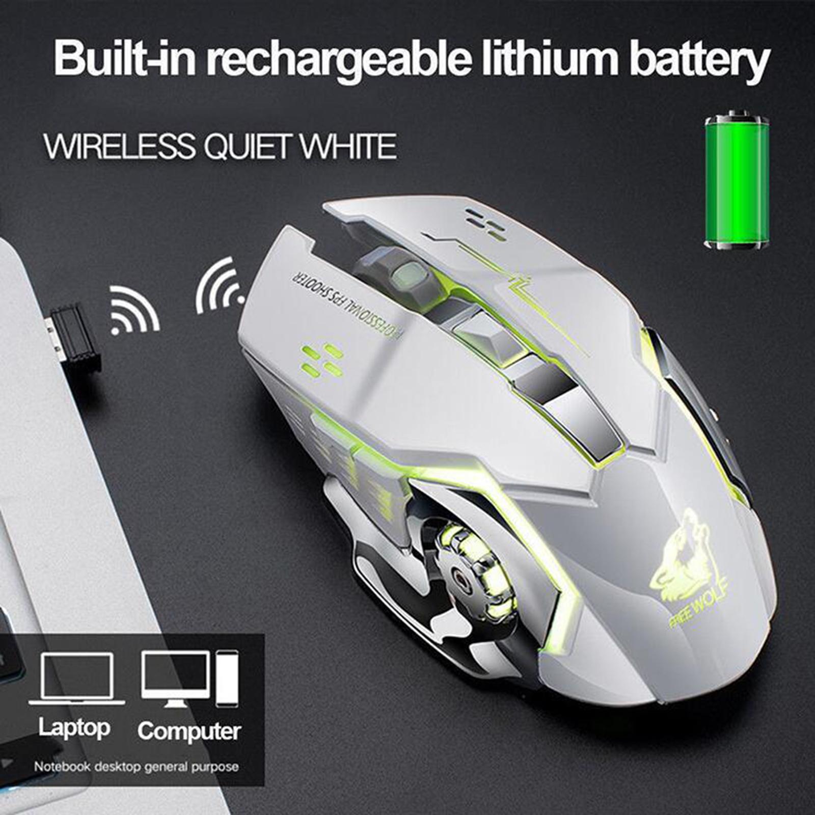 2.4G Gaming Wireless USB Computer Mice for Desktop PC Mouse 6 Buttons Windows Linux