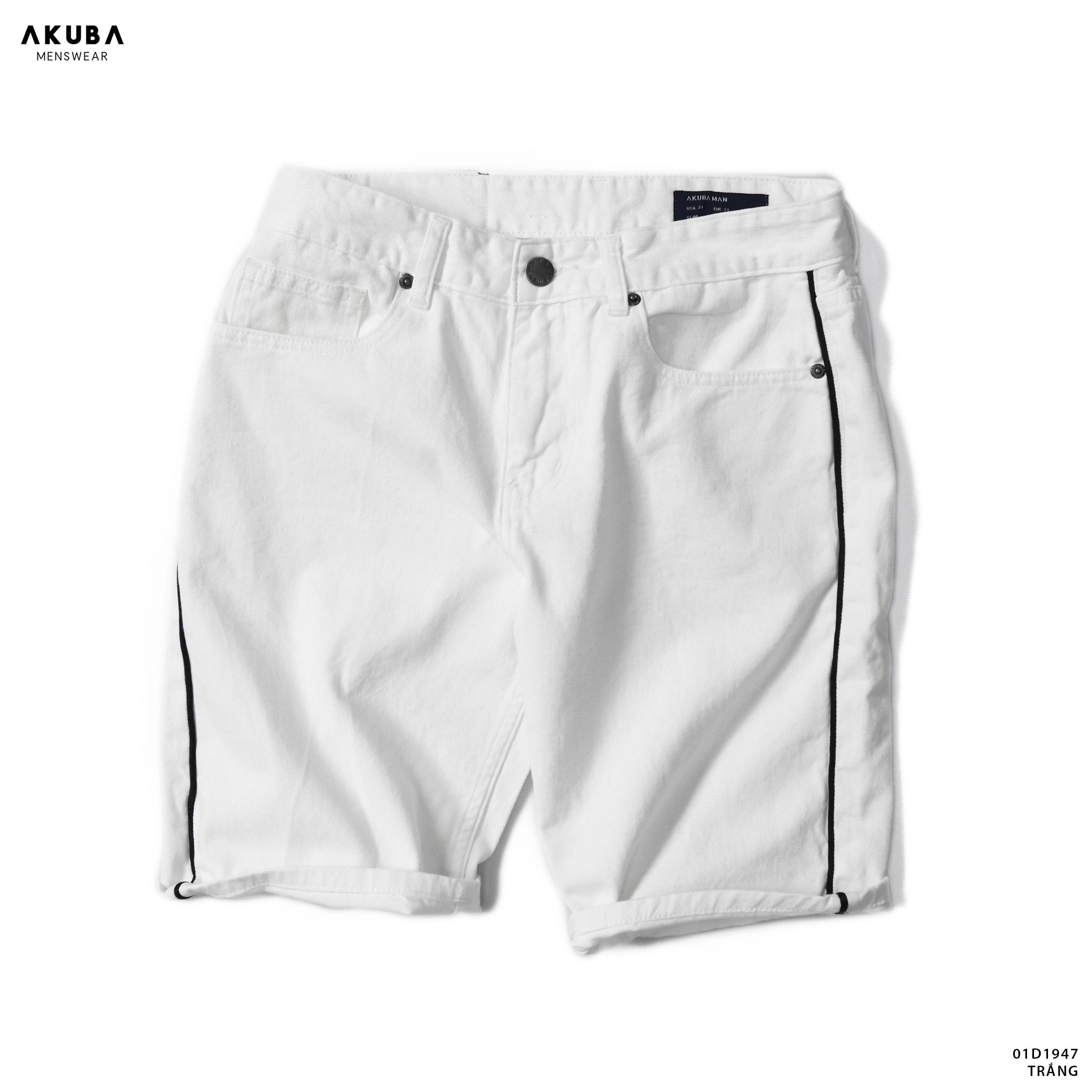 Quần Short Jean Nam Basic AKUBA Form Skinny, Chất vải Denim, Thoải mái vận động 01D1947