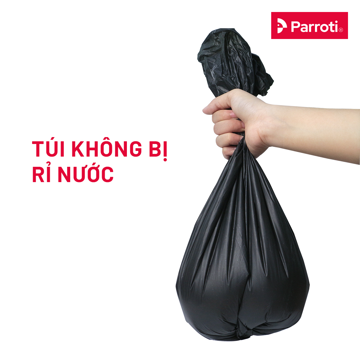 Túi rác miệng bằng Parroti Envi - 1kg/3cuộn - màu đen