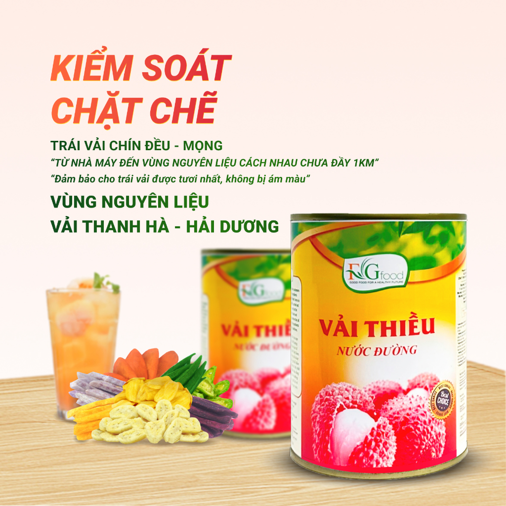 Vải thiều ngâm nước đường AN’N loại 1 - Hộp 565gr (Date mới)