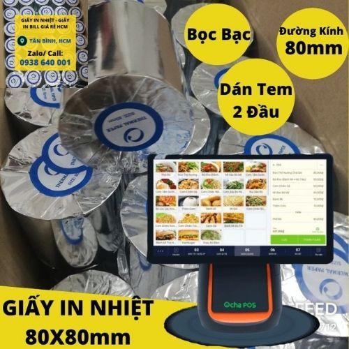 Giấy In Bill Nhiệt K80x80 Mực Đen Dùng Máy Pos Ocha
