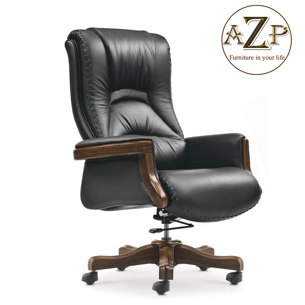 Ghế Giám Đốc, Ghế Văn Phòng AZP FURNITURE Ergonomic AZP-953 Phân Khúc Cao Cấp Chân Gỗ - Dòng Nệm Siêu Êm Thương Gia