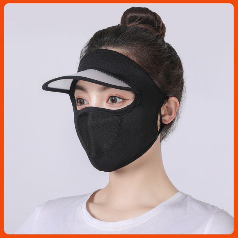 Mỏng Thoáng Khí Băng Lụa Mặt Nạ Chống Nắng Toàn Mặt Cổ Dài Mùa Hè Chống Tia UV Bảo Vệ Đi Xe Đạp Đi Biển Làm Đẹp Hat Color: B Blue