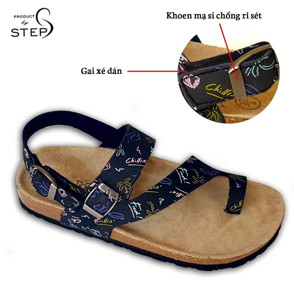 Giày đế trấu EVA in hoa văn quai chéo xỏ ngón (Size 35-39)