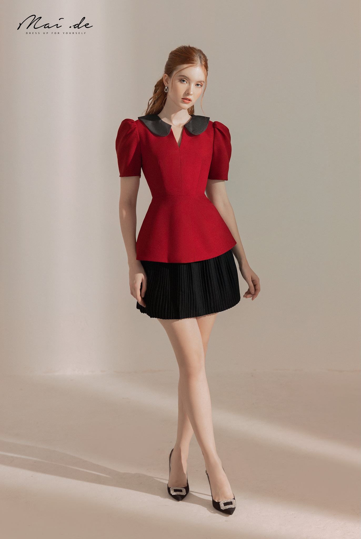 MAIDE Áo kiểu dáng peplum cách điệu MONICA TOP