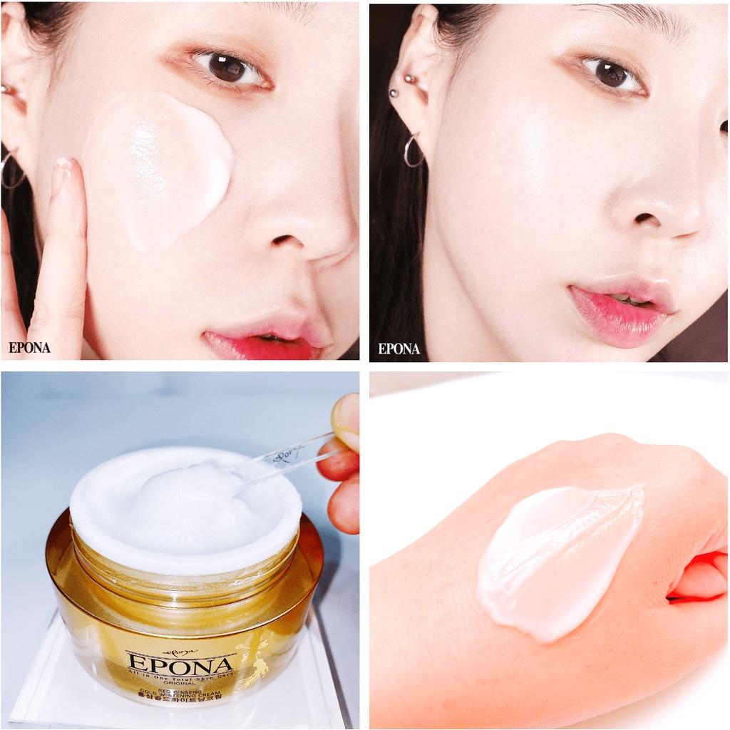 Kem Giảm Thâm Nám - Xóa Mờ Nếp Nhăn Chiết Xuất Hồng Sâm Epona Red Ginseng Gold Whitening Cream 50ml