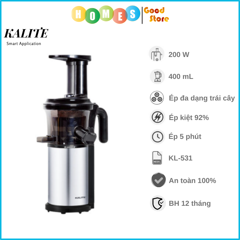 Máy Ép Chậm Châu Âu KALITE KL-531 Công Suất 200W - Hàng Chính Hãng