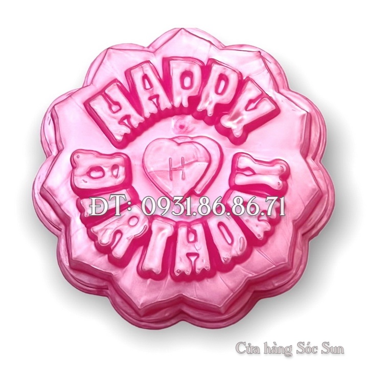 Khuôn rau câu trung thu Happy Birthday loại 10 cm – Mã số 1844
