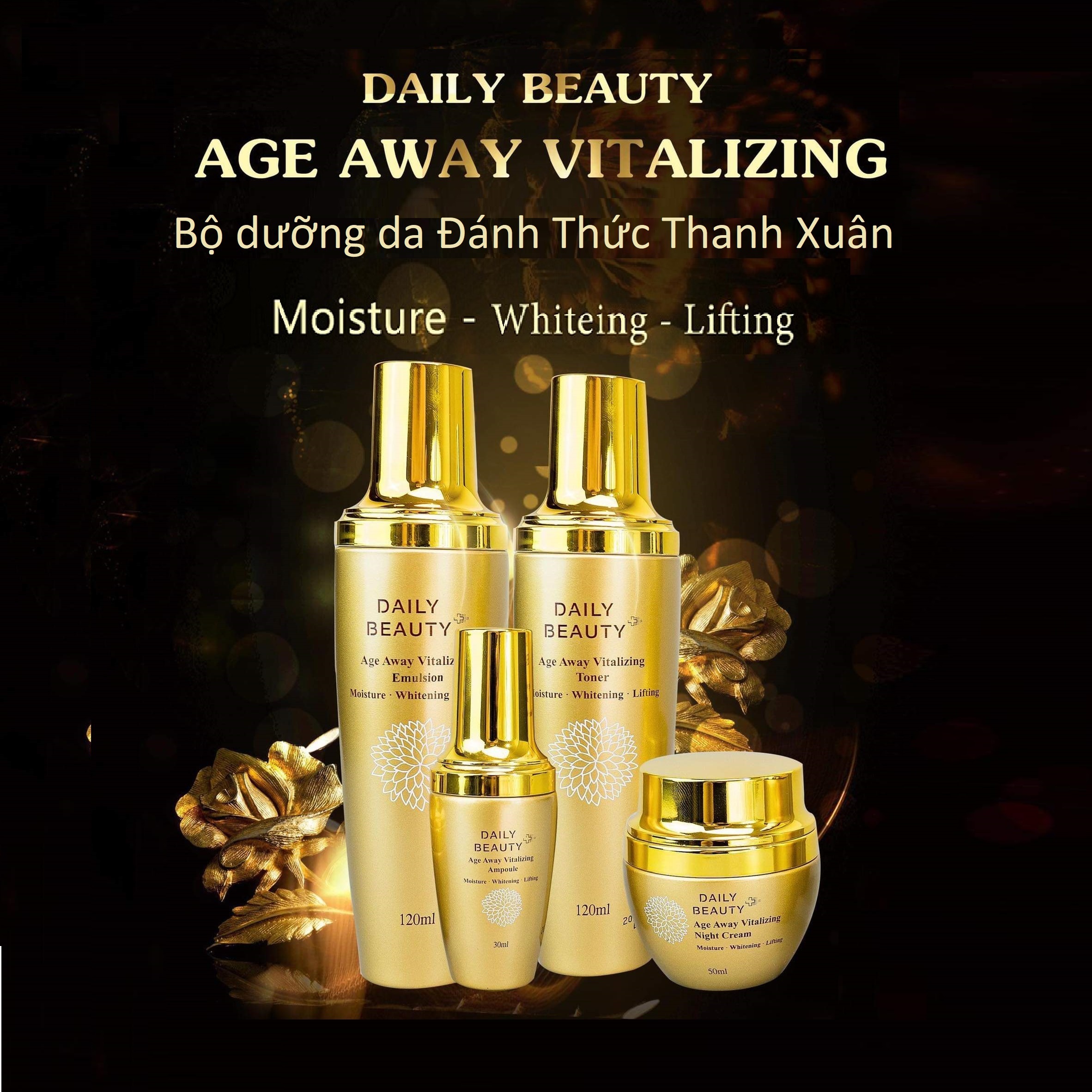 Bộ sản phẩm dưỡng da Daily Beauty Age Away Vitalizing Đánh Thức Thanh Xuân của R&amp;B Việt Nam độc quyền phân phối sản phẩm chính hãng Hàn Quốc