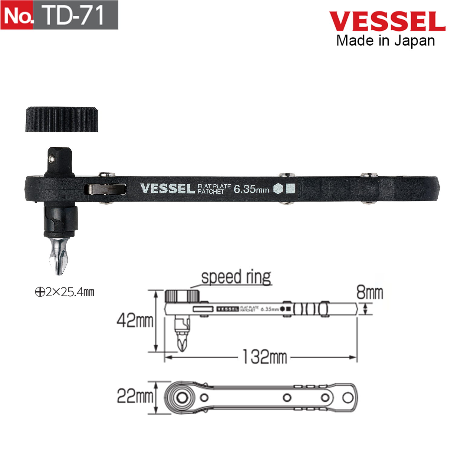 Bộ tô vít trượt đa năng No.TD- Vessel - Nhật Bản