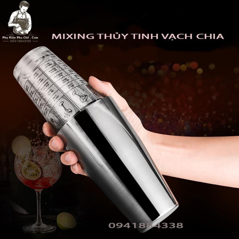 BOSTON SHAKER 1 ĐÁY– MIXING THỦY TINH VẠCH CHIA