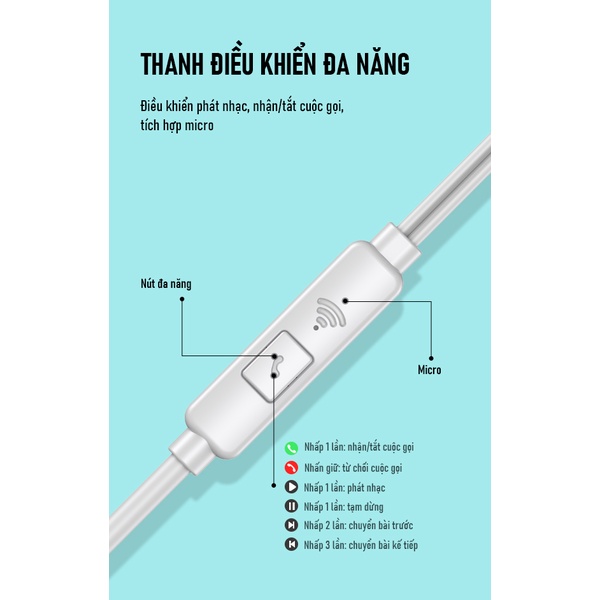 Tai Nghe Có Dây ROBOT RE801 Nhét Tai Âm Thanh Sắc Nét - Hàng Chính Hãng