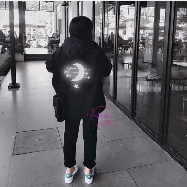 Áo khoác dù cao cấp in ba mũi tên bắn mặt trăng nam nữ