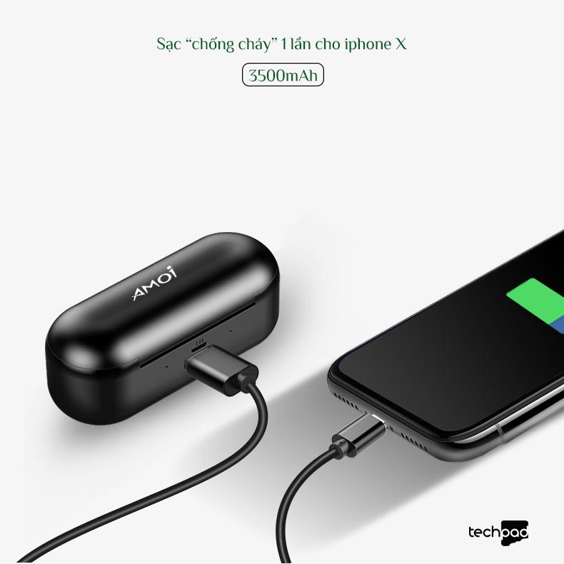 Tai nghe bluetooth F9, âm bass siêu trầm, tích hợp sạc pin dự phòng 2000mah, chống ồn, chống nước