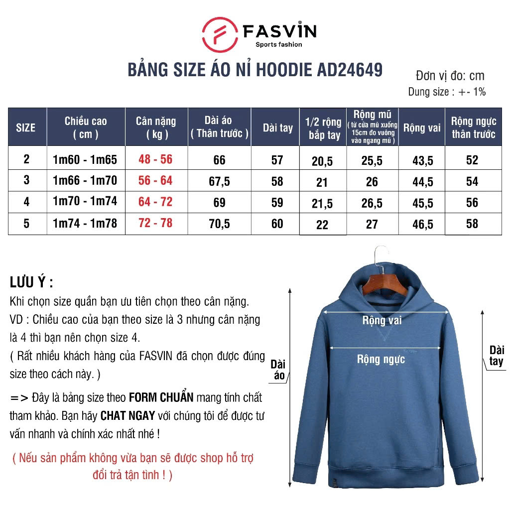Áo Hoodie Thể Thao Nam Có Mũ Fasvin AD24649.HN Chất Vải Nỉ Mềm Mại Thoải Mái Ấm Áp