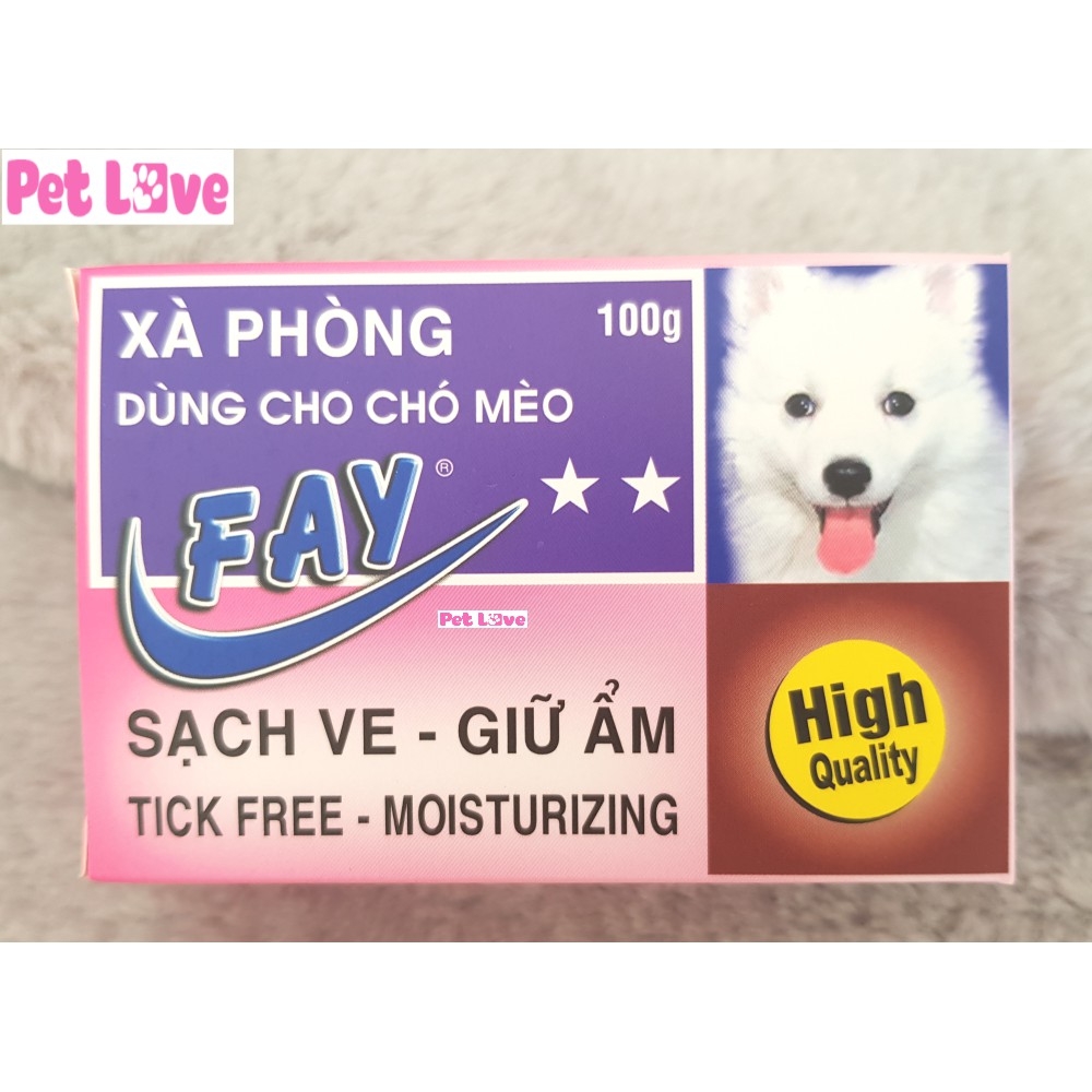 Xà bông Fay 2 sao tắm chó mèo sạch ve, giữ ẩm (100g)