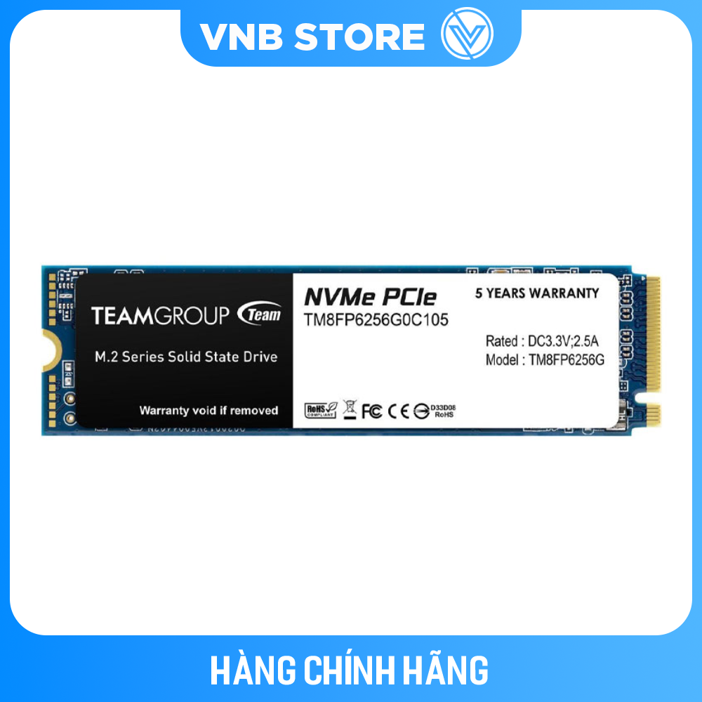 Ổ cứng SSD Team Group MP33 256GB M2-2280 PCI-E Gen3x4 (Đọc 1600MB/s - Ghi 1000MB/s) - Hàng chính Hãng