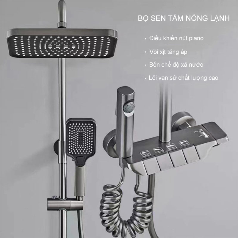Vòi Sen Tắm Nóng Lạnh Thế Hệ Mới Cho Nhà Tắm Tiện Nghi Điều Chỉnh Phím Piano Lõi Van Sứ