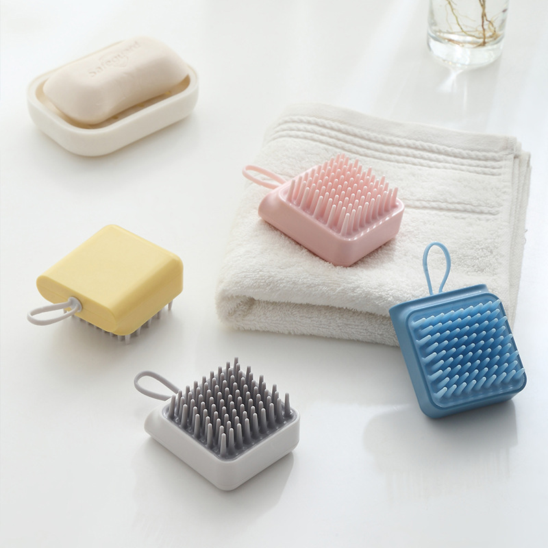 Bàn Chải Tắm Chó Mèo Đầu Silicone Đàn Hồi Tốt Có Móc Treo