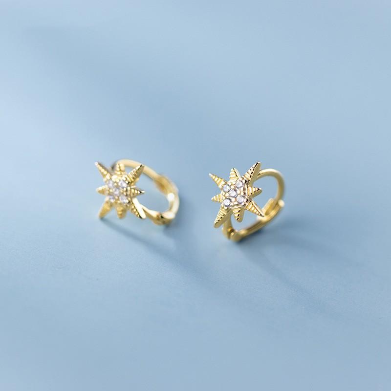 Khuyên tai bạc Ý s925 gắn sao biển nhỏ G6855 - AROCH Jewelry