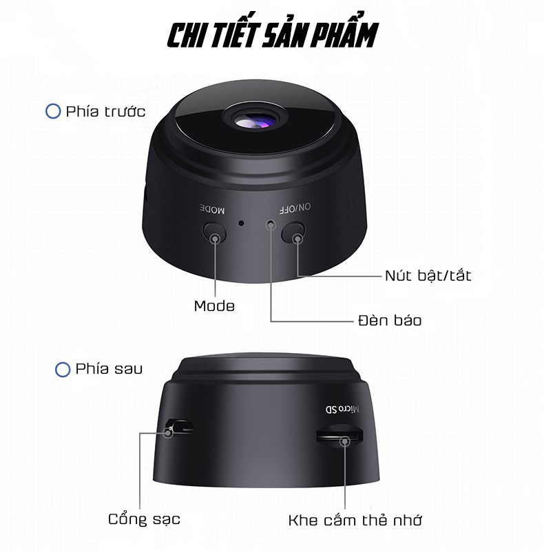 Camera IP Wifi Mini Hồng Ngoại HD 1080P Kết Nối Với Điện Thoại Từ Xa A-09