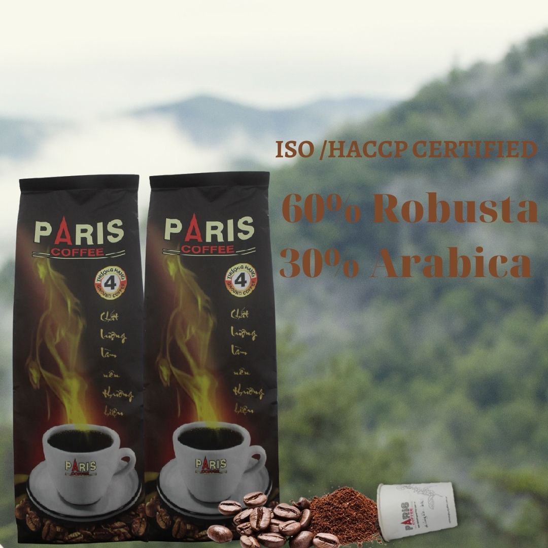 Cà phê bột pha phin - Paris coffee No.4 - Đắng dịu, thơm, béo, pha cà phê sữa ngon (500g)