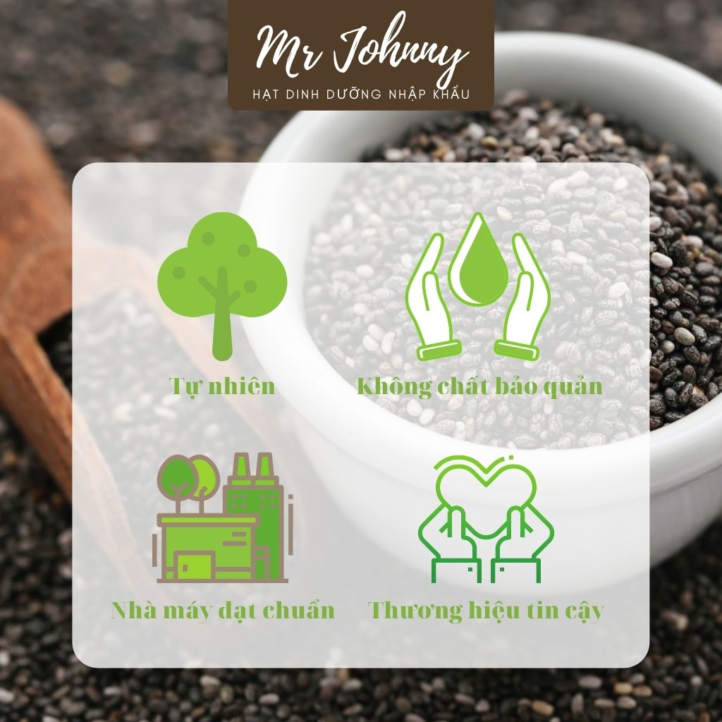 Hạt chia hữu cơ MR JOHNNY túi 1 Kg, Chia Seed giảm cân an toàn chính hãng