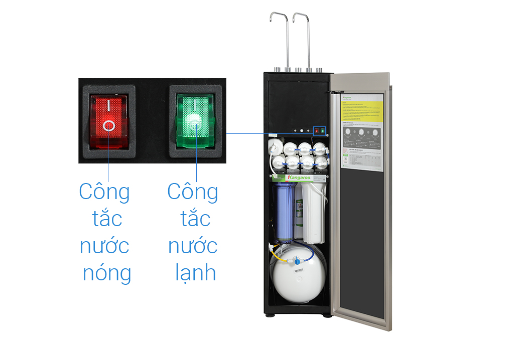 Máy lọc nước RO nóng nguội lạnh Hydrogen 12 lõi Kangaroo KG12A8 - HÀNG CHÍNH HÃNG - GIAO TOÀN QUỐC