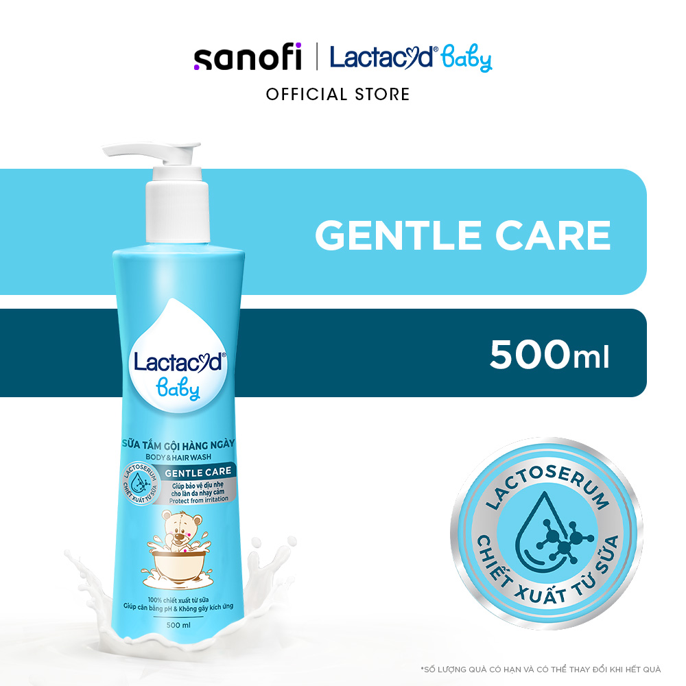 Sữa Tắm Gội Trẻ Em Lactacyd Baby Gentle Care Bảo Vệ Dịu Nhẹ Cho Làn Da Nhạy Cảm 500ml