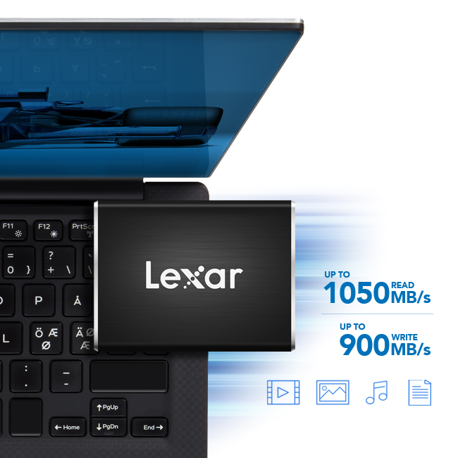 Ổ cứng di động SSD Lexar SL100 Pro Portable USB Type C 3.1 up to 1050MB/s read, up to 900MB/s write - Hàng Chính Hãng