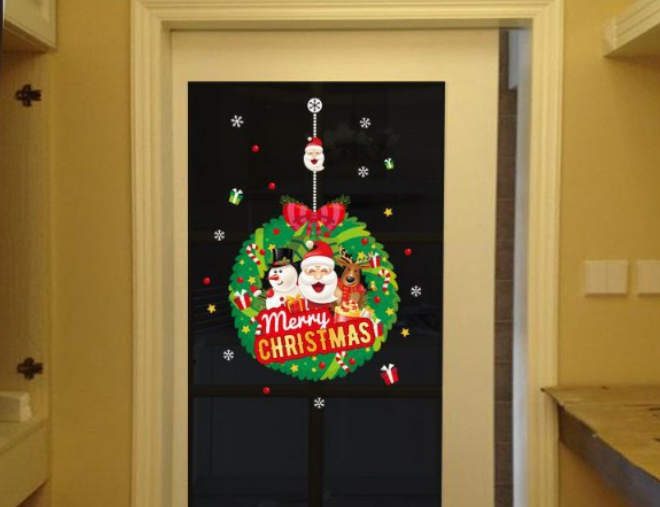 Decal dán tường - Vòng nguyệt quế Noel xinh xắn