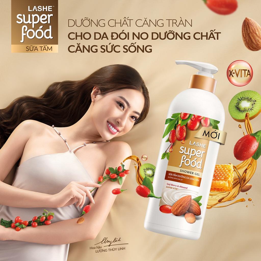 Sữa tắm LASHE SUPERFOOD dưỡng da sáng mịn 640G