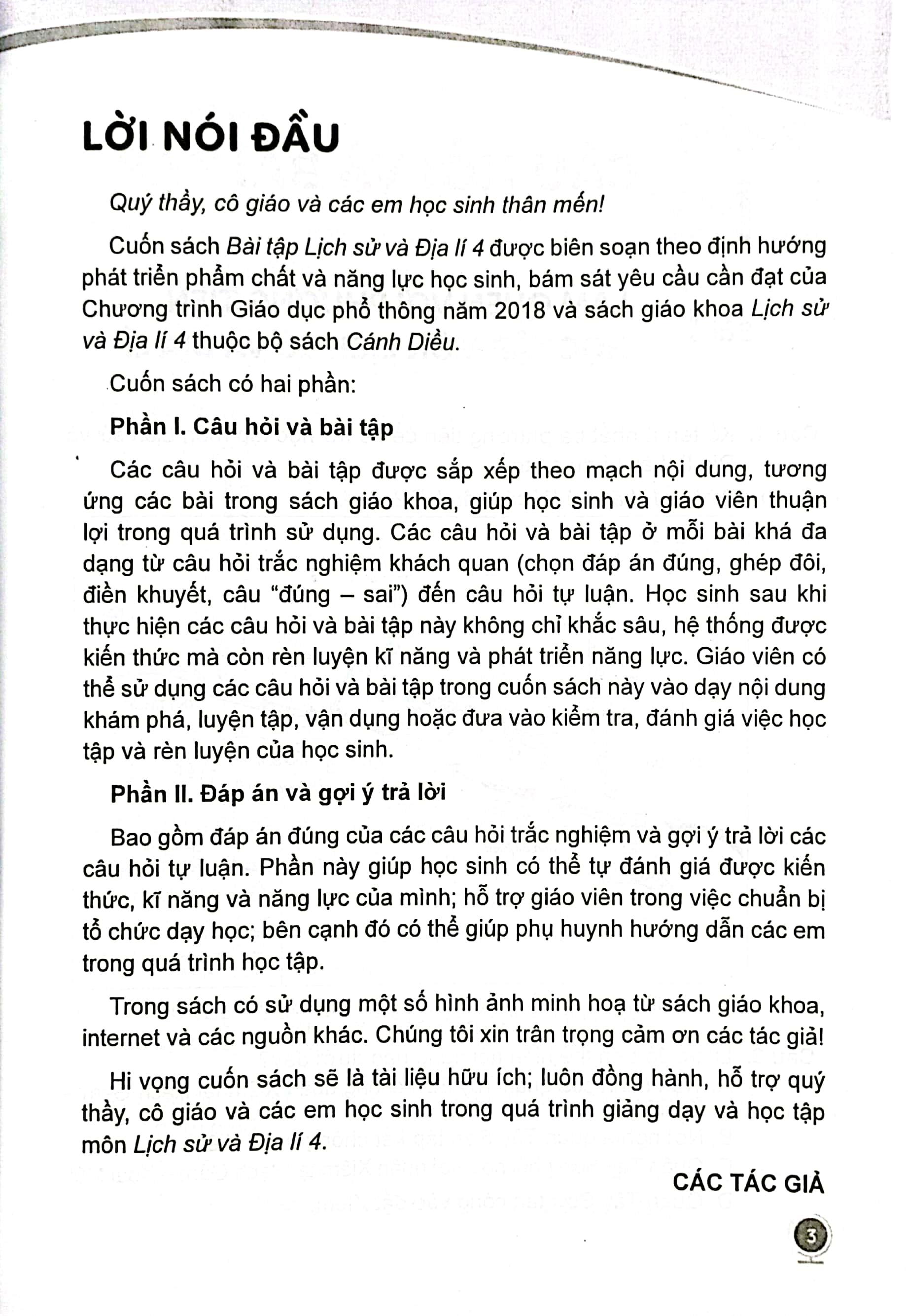 Bài Tập Lịch Sử Và Địa Lí 4 (Cánh Diều) (Chuẩn)