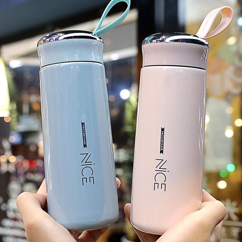 Bình đựng nước Nice bọc nhựa giữ nhiệt nhẹ 400ml, nhỏ gọn và xinh xắn đảm bảo an toàn sức khỏe - Yumeshop94