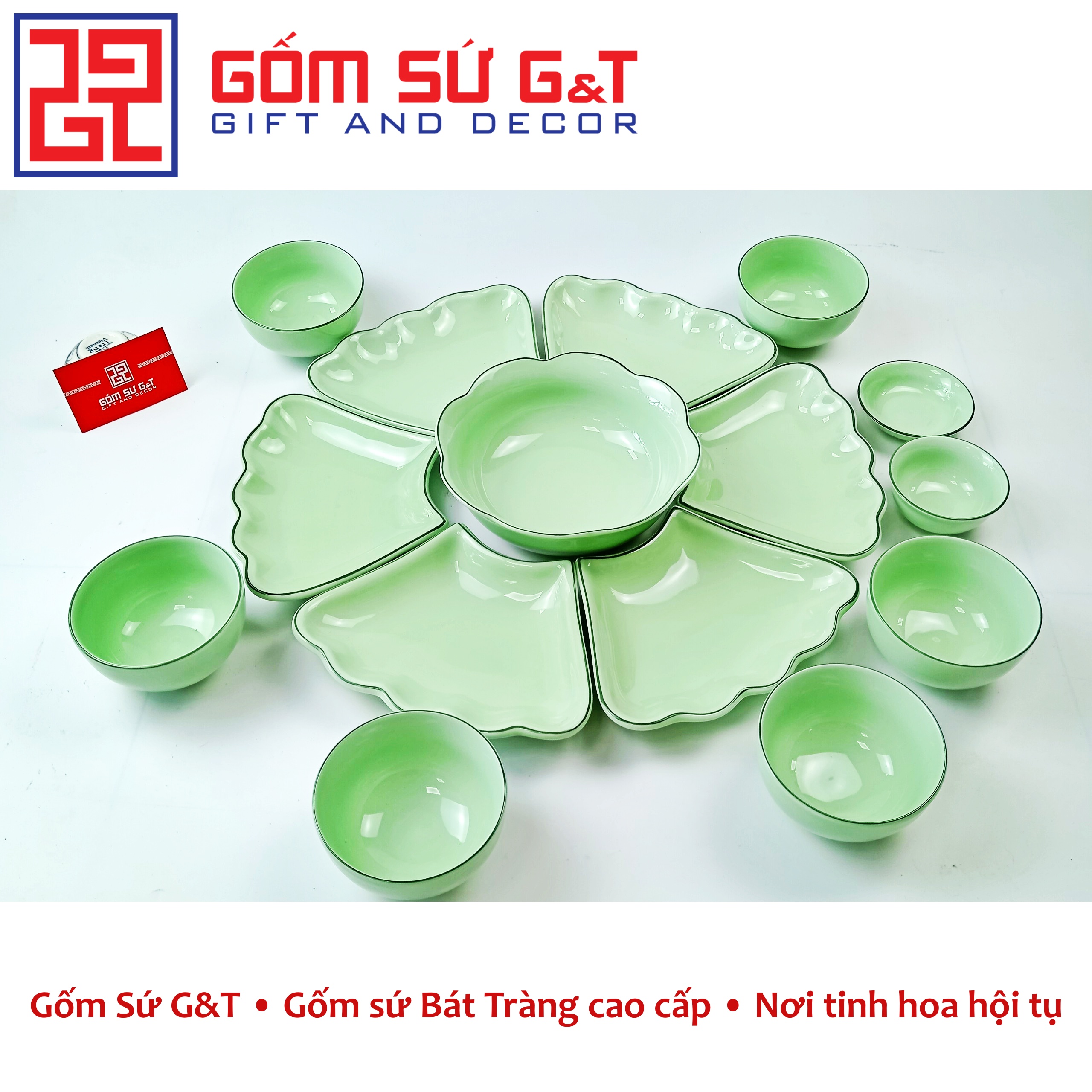 Bộ đồ ăn mặt trời men ngọc Gốm Sứ G&amp;T