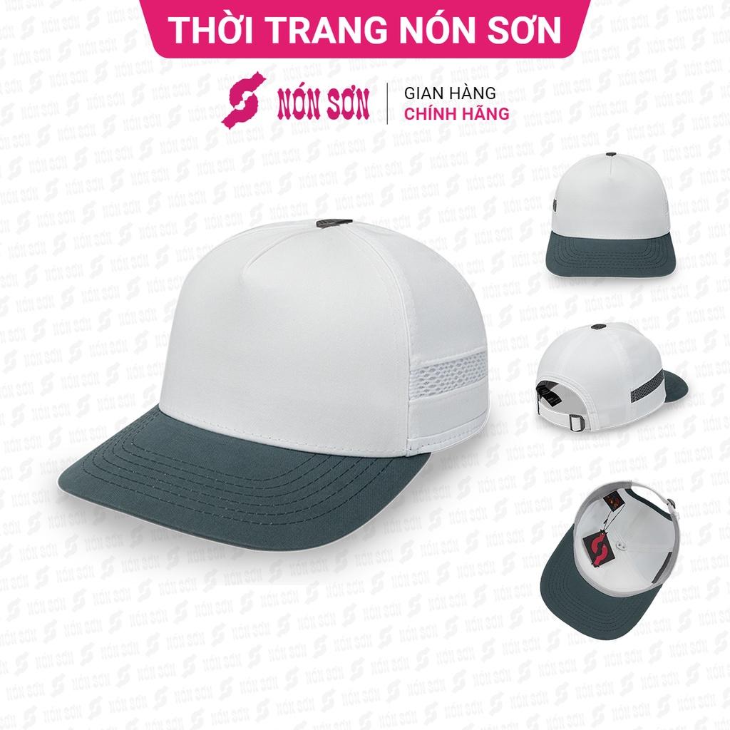 Mũ kết lưỡi trai nam nữ thời trang NÓN SƠN Trắng Xanh-MC249A-TXH1