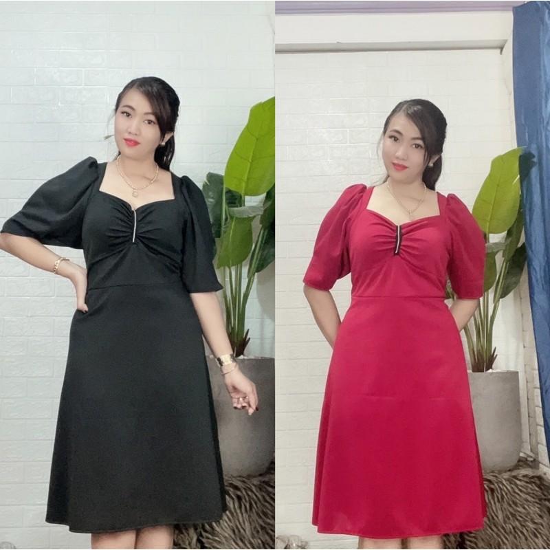 Đầm nhúng ngực phối ren Big size