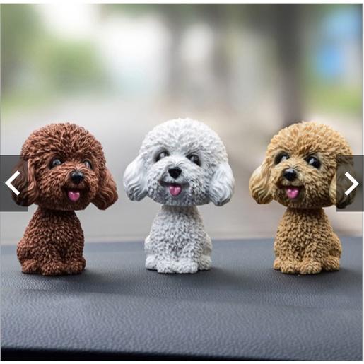 Tượng chó Poodle sang xịn trang trí táp lô xe hơi, bàn làm việc, làm quà tặng cực yêu-Hoàng Đông Shop