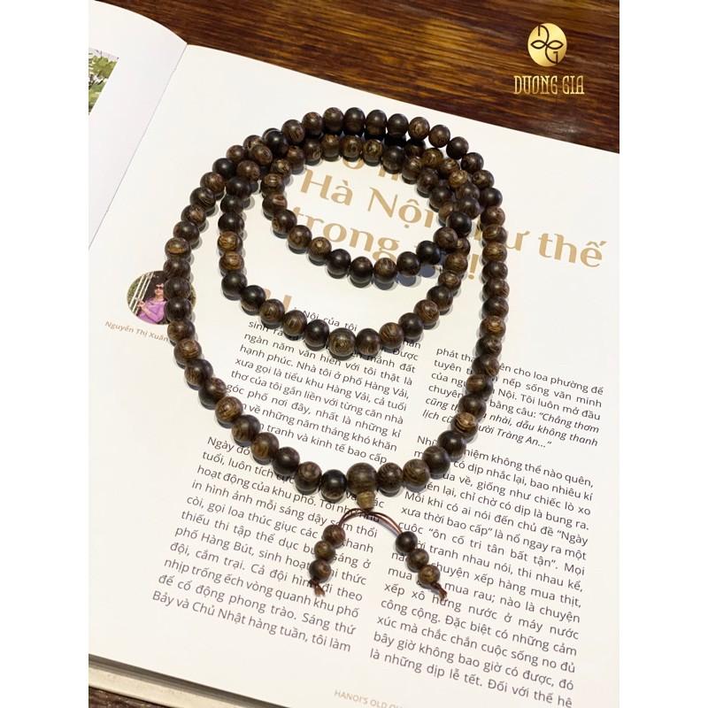 Vòng Trầm Hương sánh chìm 108 hạt size 6mm 8mm kỵ tà hút lộc Dương Gia