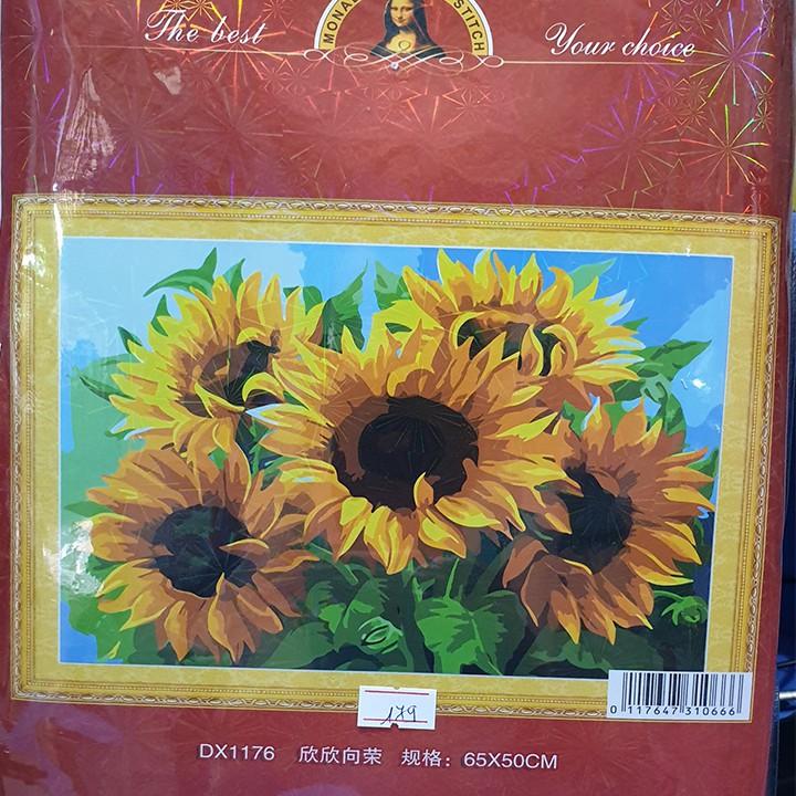 Tranh thêu hoa hướng dương DX1176 - kích thước: 65 * 50cm.
