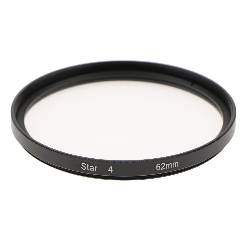 Optics 62mm 4 Point Star Special Effect Camera Cadorders Lens Filter Black