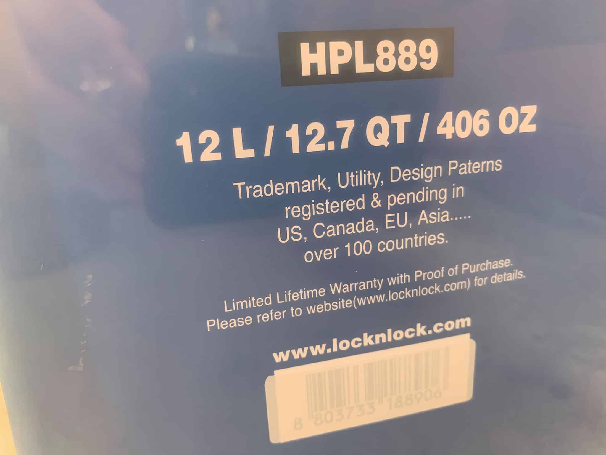 Hộp Bảo Quản Thực Phẩm Lock&amp;Lock Có Quai Xách, Khóa 4 Cạnh, Dây Silicone, Khay Ráo Nước -HPL889- 12L