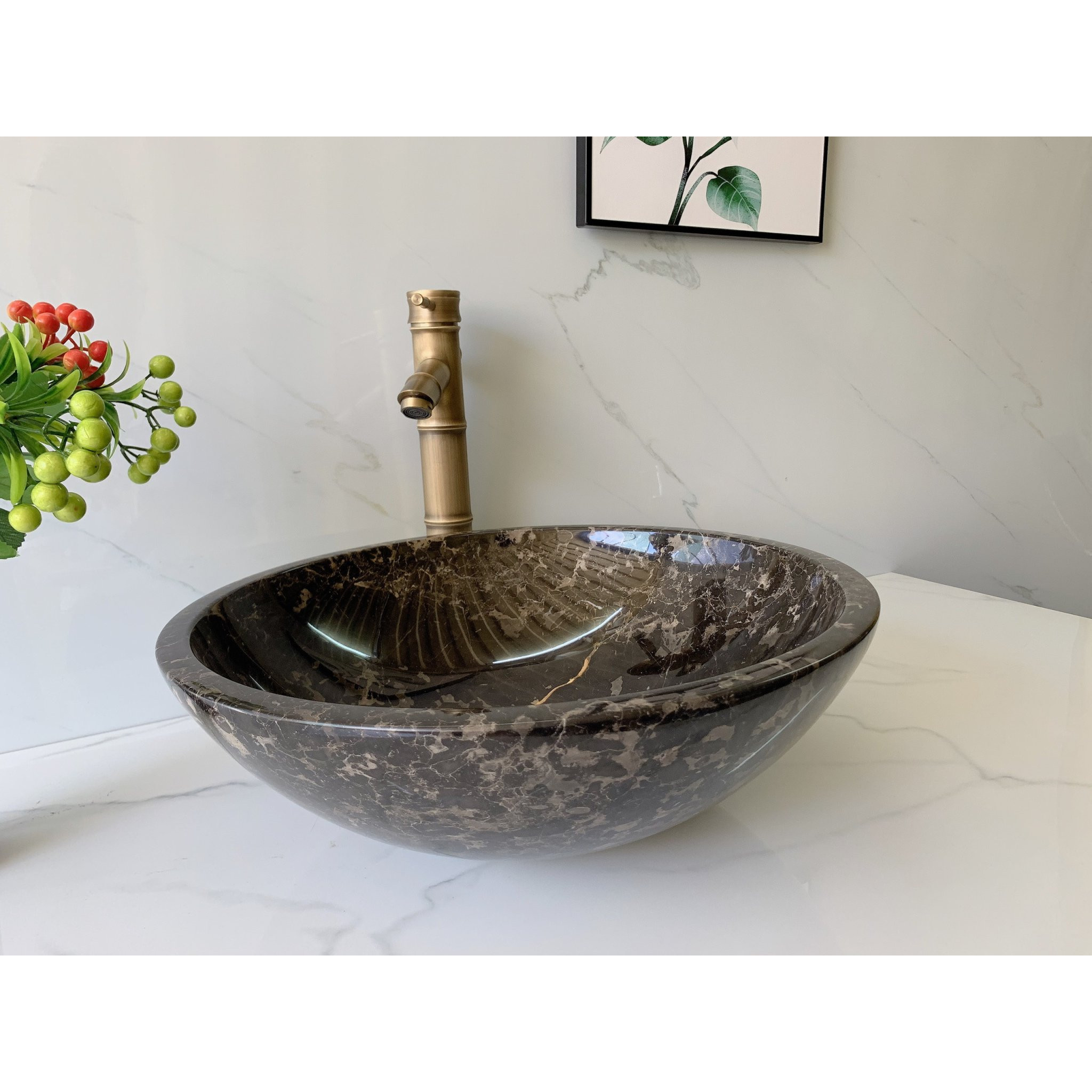 LAVABO ĐÁ TỰ NHIÊN - LAVABO TRÒN MỎNG - BST27