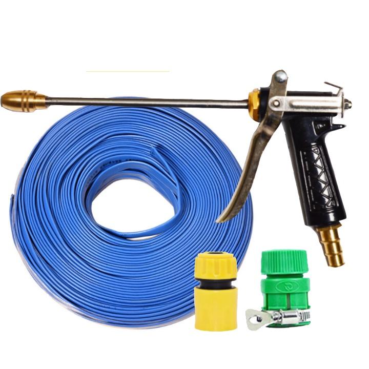 Rửa xe tưới cây Bộ dây và vòi xịt tăng áp lực nước 300% loại 30m cút nhựa,nối nhựa 206318