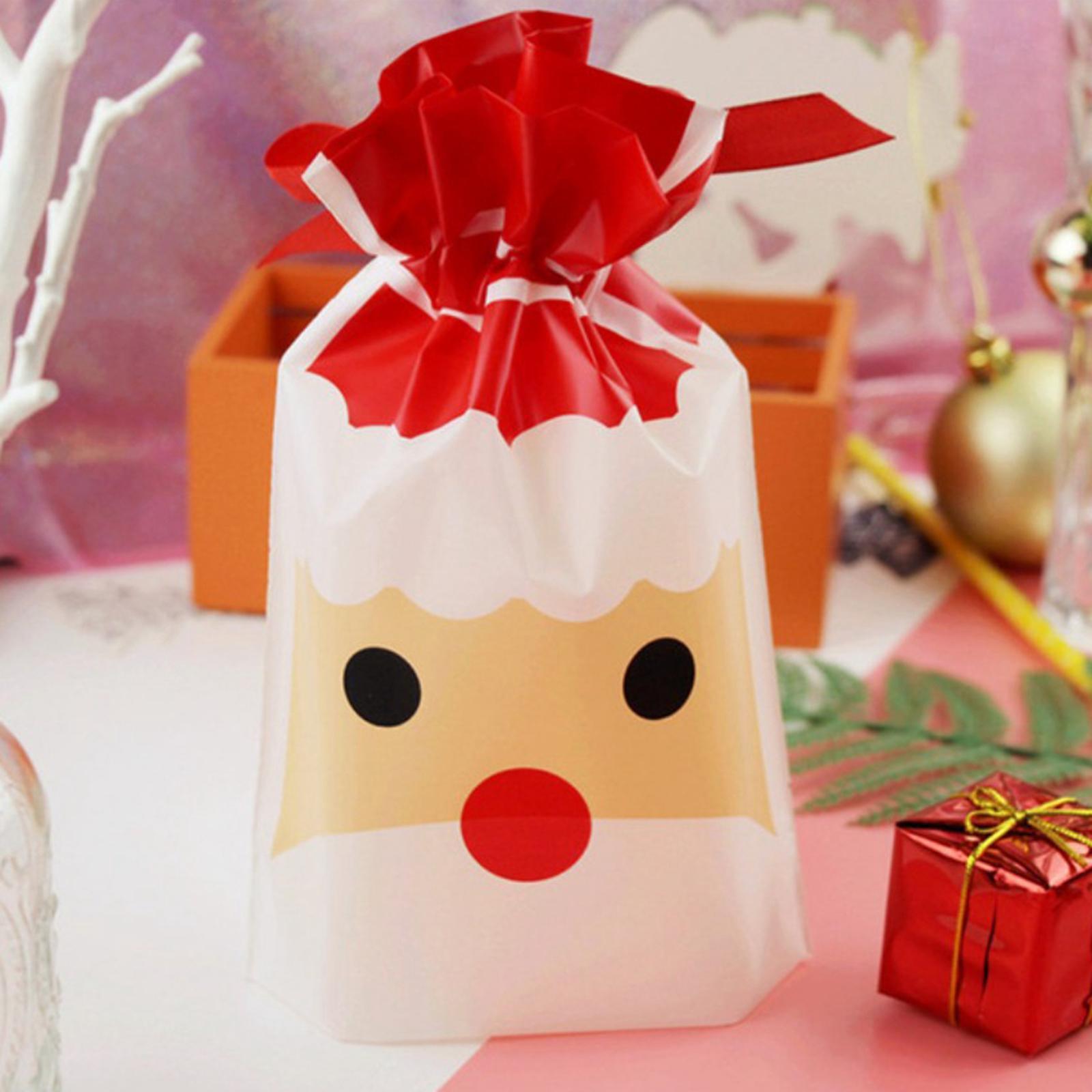 50pcs Gift Bags Sweet Birthday Party Holiday Treat Bags Santa