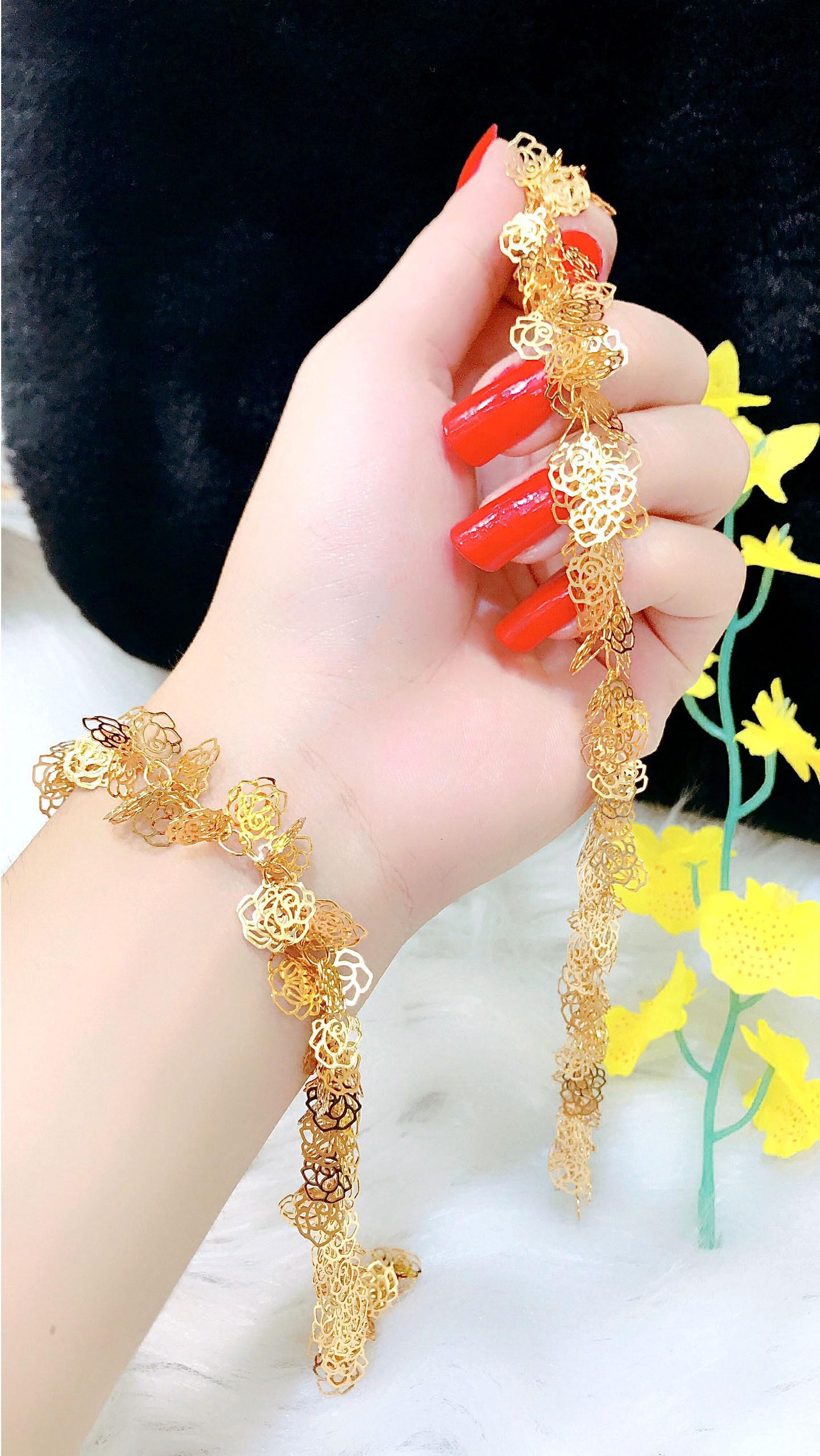 Lắc Tay Nữ Mạ Vàng 18K 0700602186 - Mang Đi Chơi, Đi Tiệc Rất Đẹp - Tặng Kèm Hộp Trang Sức