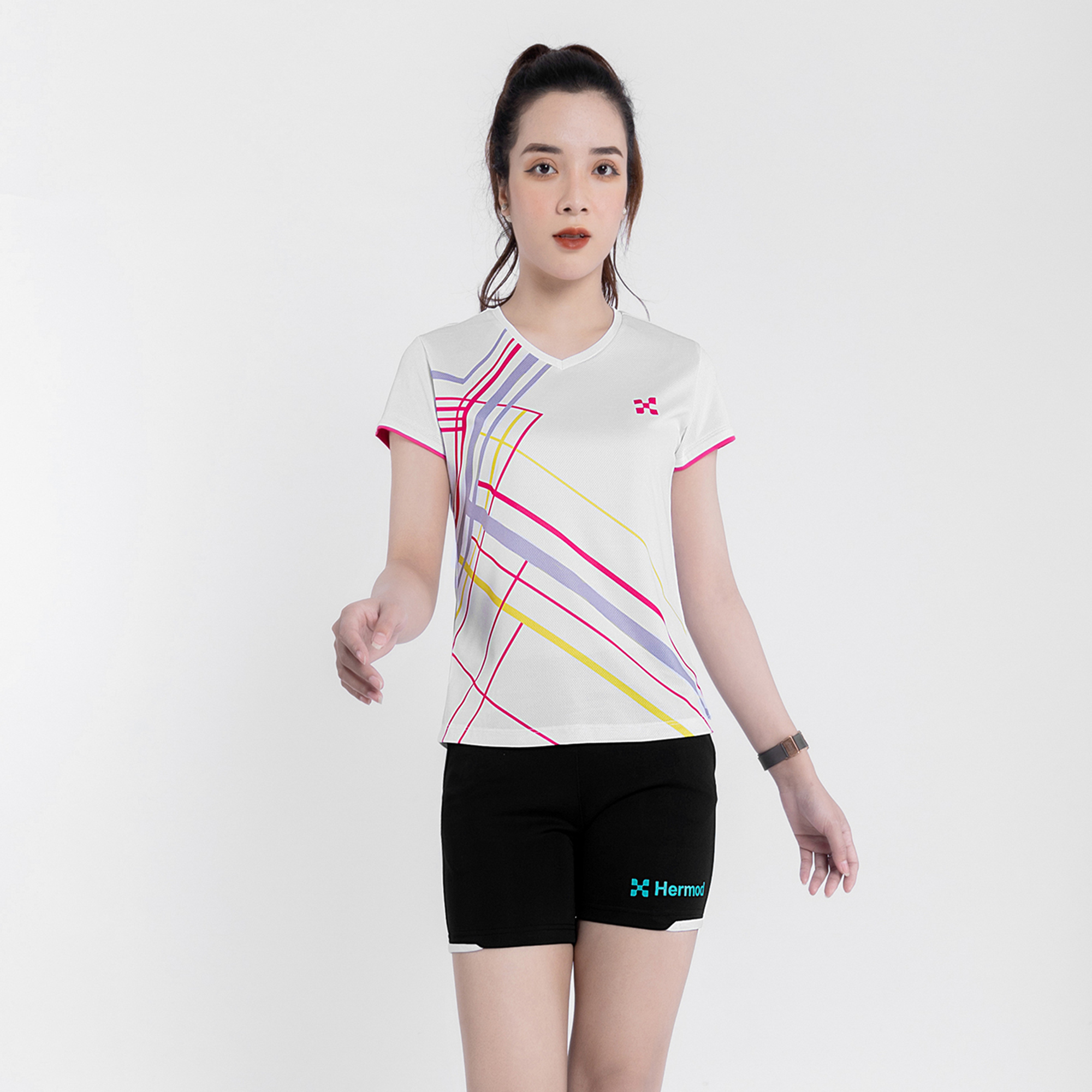 Áo Thể Thao Nữ HERMOD Tennis, Cầu Lông, Bóng Chuyền, Vải Co Dãn, Thoáng Mát, Thấm Hút B03VA